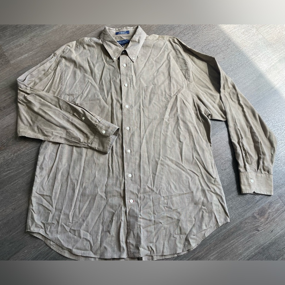 Daniel Cremieux Shirt Mens XL Button Down Long Sleeve Plaid Casual Brown